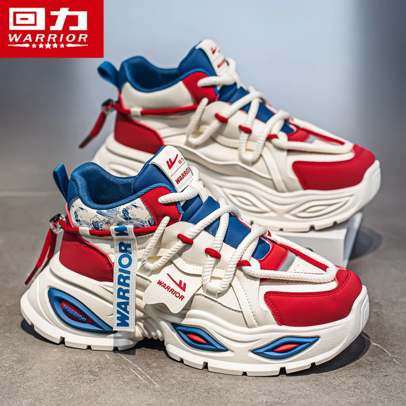 回力高帮男鞋2025秋季潮牌时尚百搭休闲运动鞋男士厚底增高老爹鞋