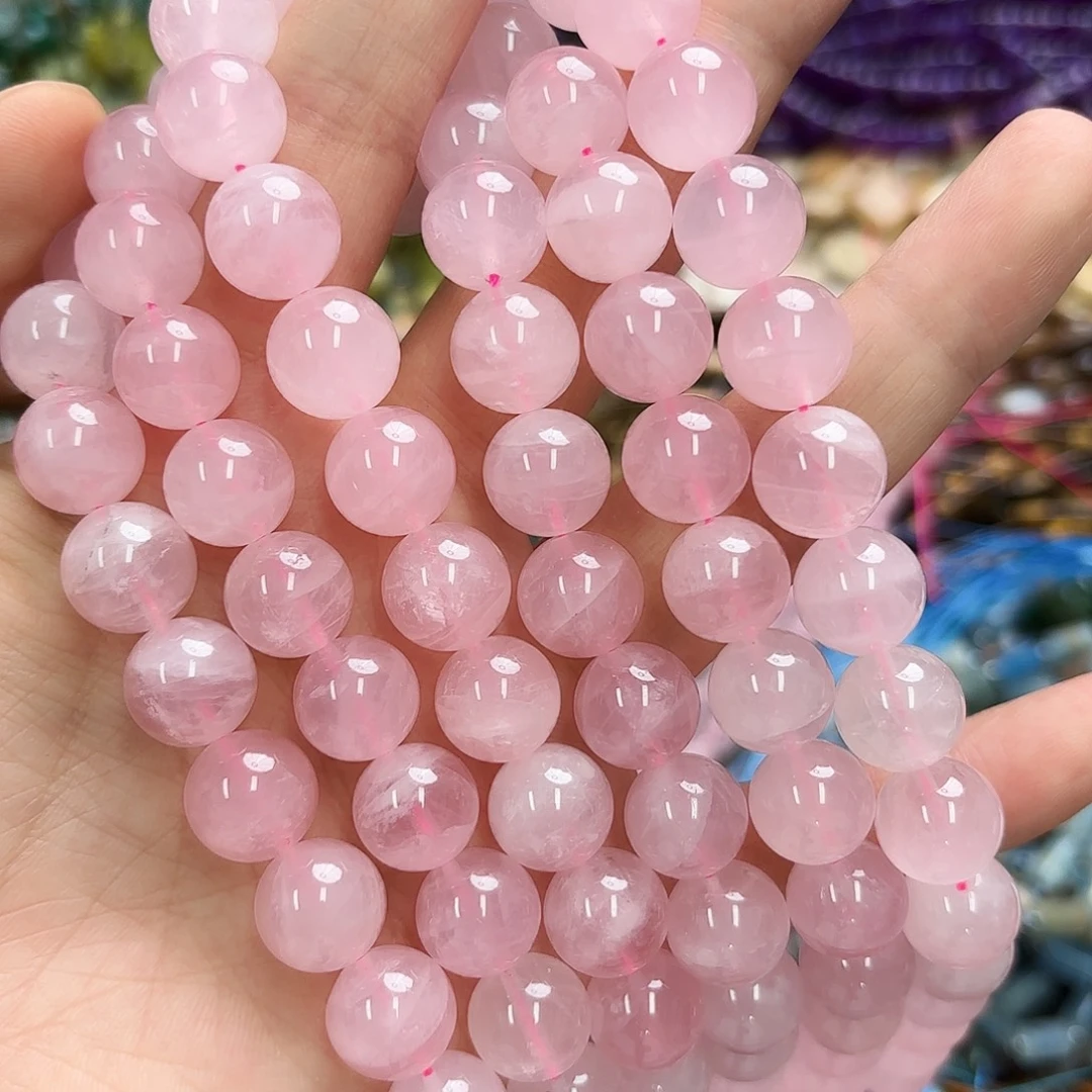 玛瑙/玉髓未镶嵌珠宝半成品卡12粉晶一条