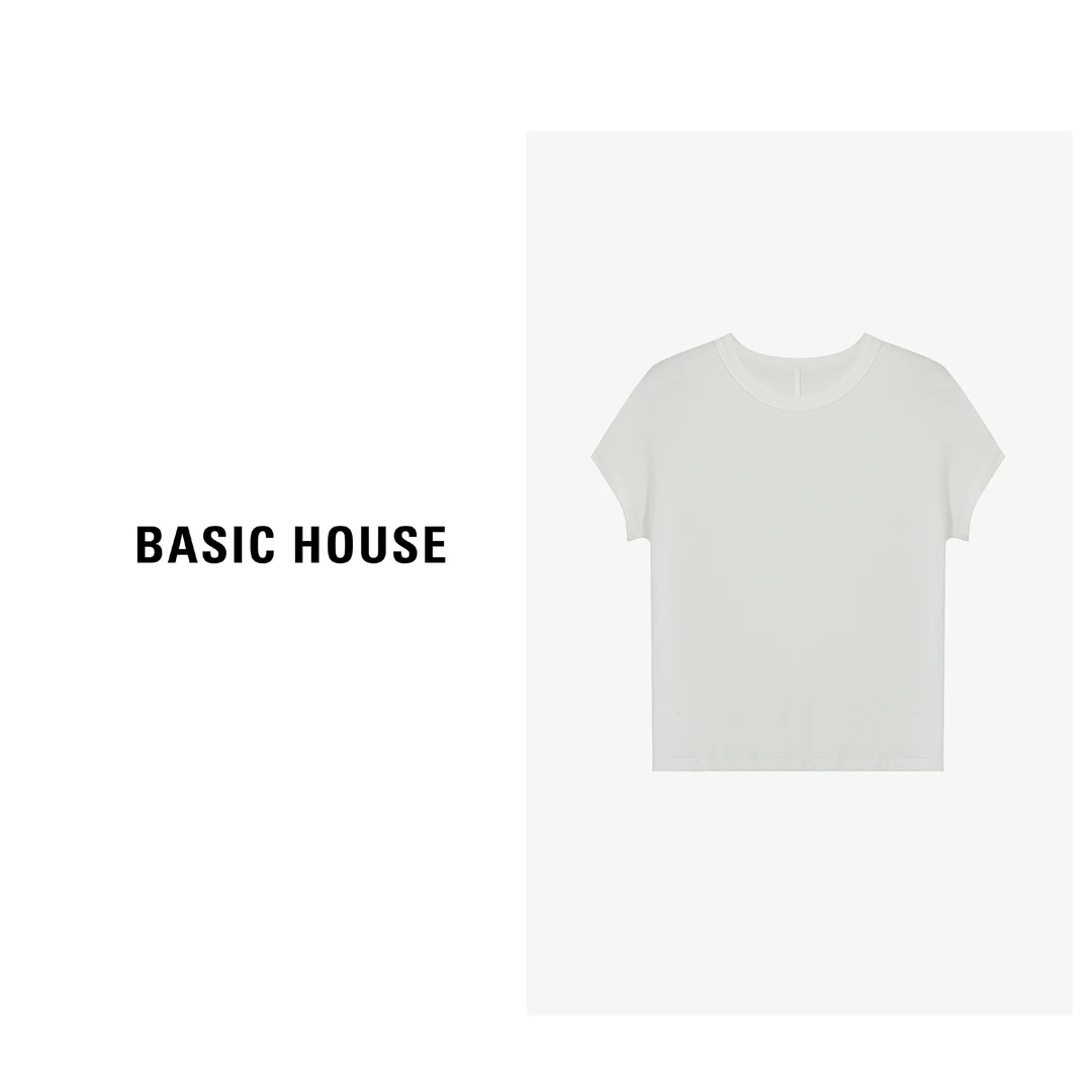 Basic House/百家好新款短袖休闲洋气小众女装T恤-B0625B5L692