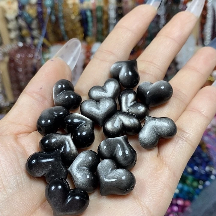 玛瑙/玉髓未镶嵌珠宝半成品天然银耀横孔屁桃卡17*14mm（2颗）