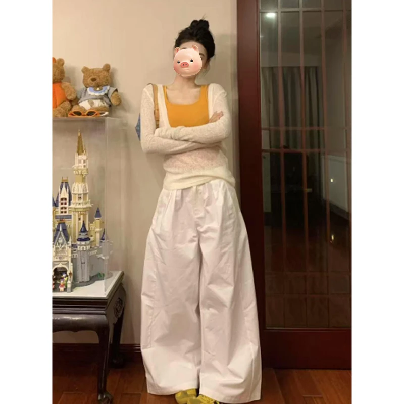 2025夏季泰式多巴胺穿搭一整套薄款防晒罩衫橘色吊带背心两件套装