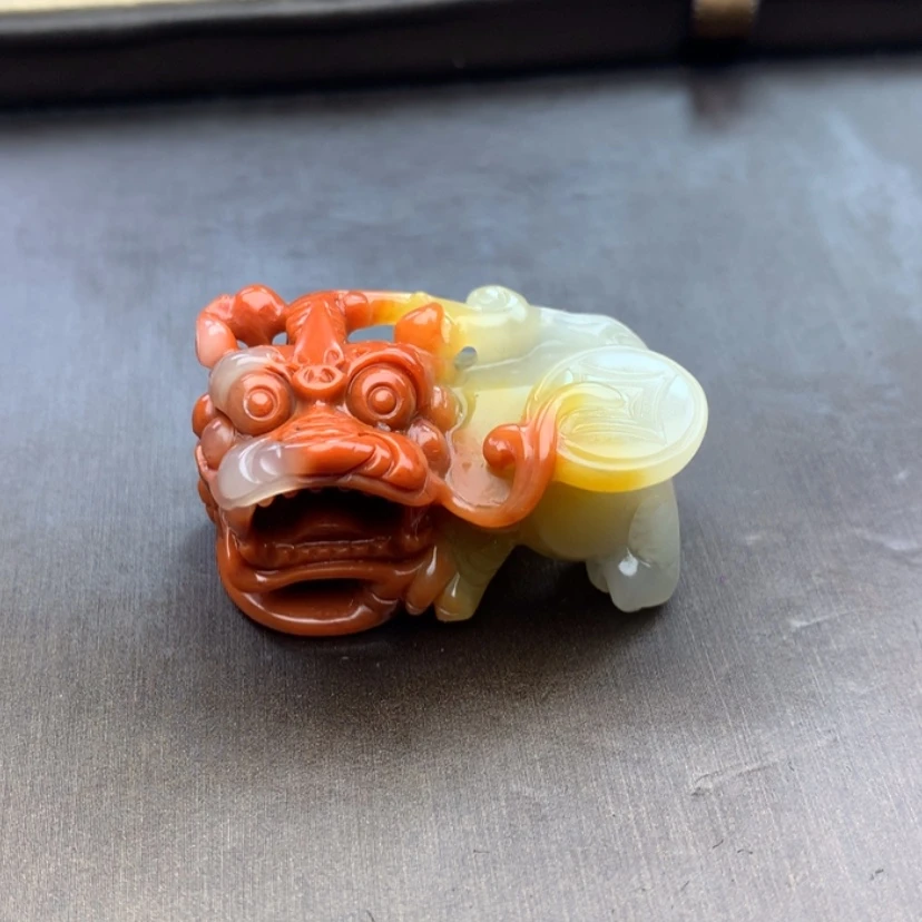 【闪购商品】石英质玉（黄龙玉）黄龙玉貔貅挂件未镶嵌木*