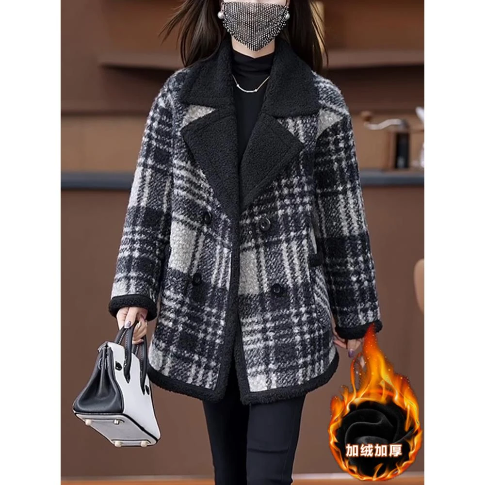 毛呢西装外套女秋冬季2025年新款爆款小个子加绒加厚中长呢子大衣