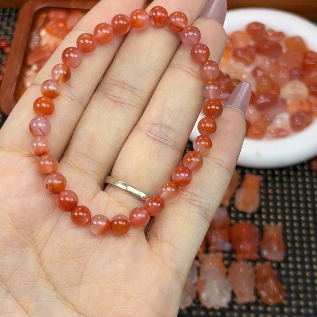 南红玛瑙未镶嵌配饰单圈5mm+