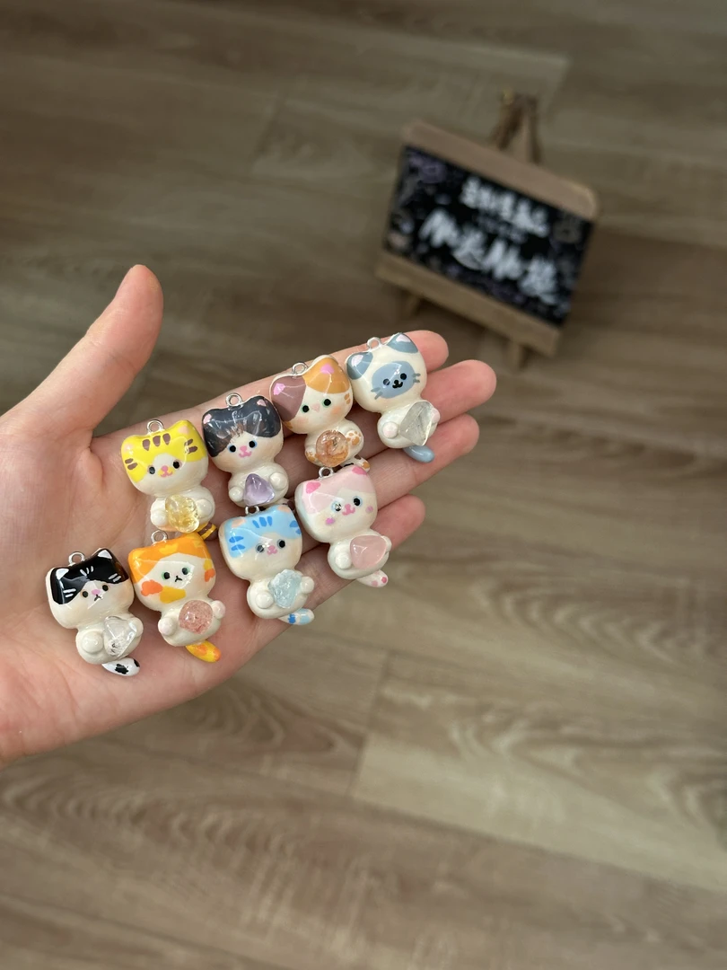 水晶小豆丁可爱猫猫项链预定