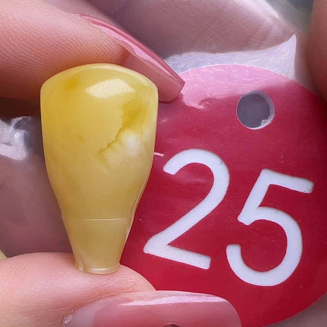 蜜蜡未镶嵌珠宝奇石微花粉13.3mm三通