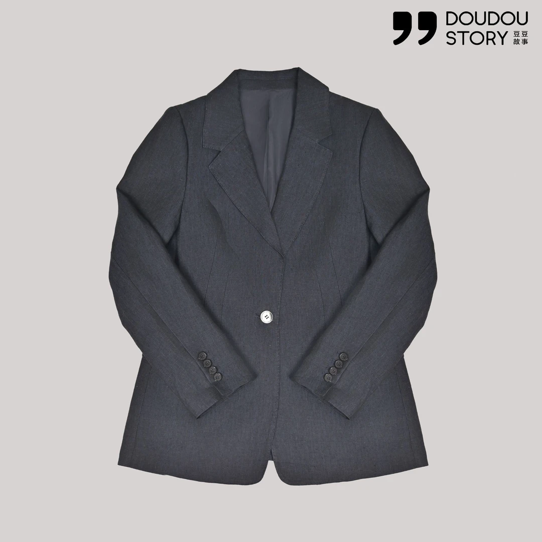 HALUNGLE/海伦格丽 XZ183  休闲时尚气质麻西装外套