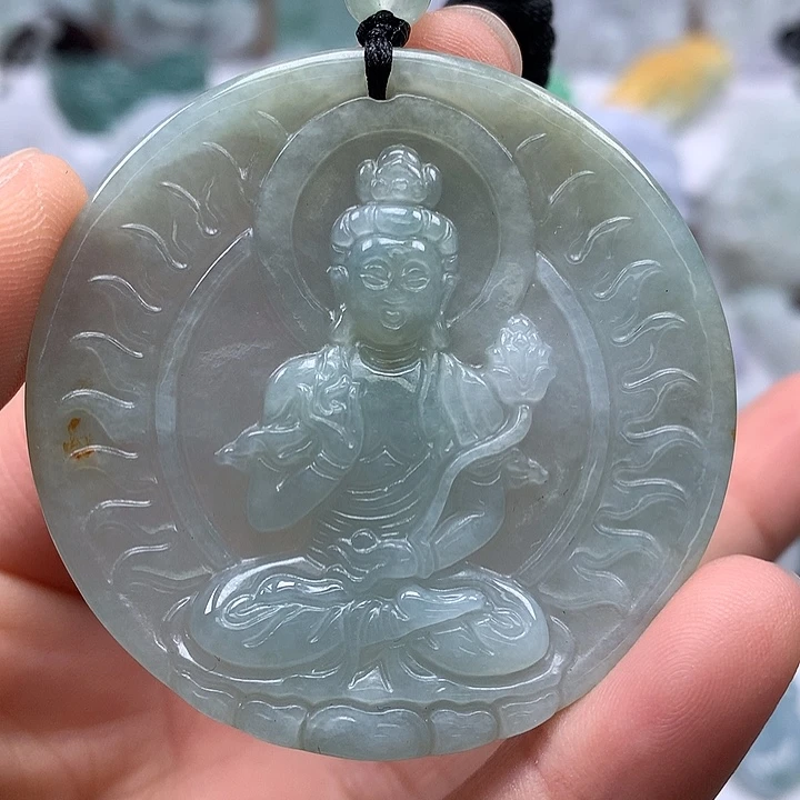 翡翠未镶嵌颈饰大势至菩萨福利