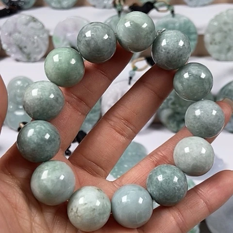 翡翠颈饰未镶嵌手串微瑕福利