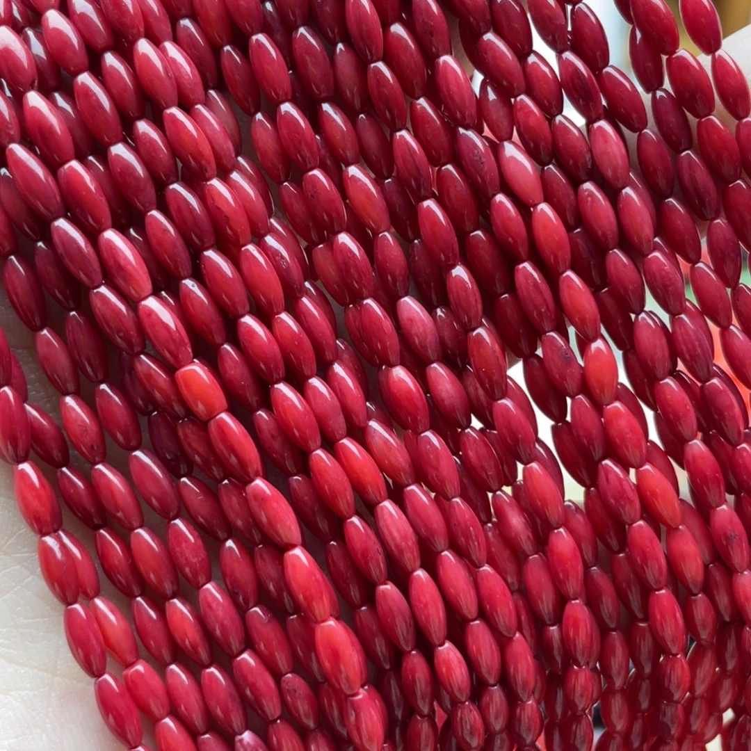 玛瑙/玉髓未镶嵌珠宝半成品一条装2*5左右红精灵米珠