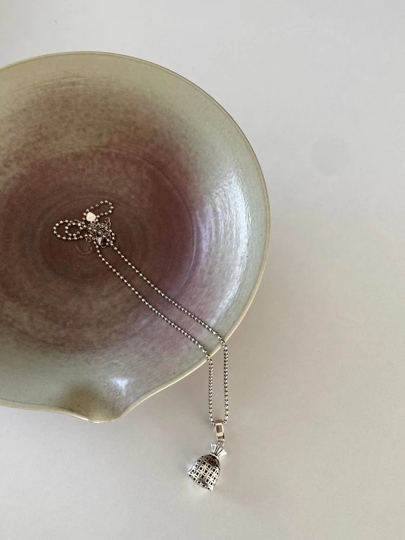 吊坠925银 【仅支持48小时退换货】韩国丨简约小众单精致福袋项链