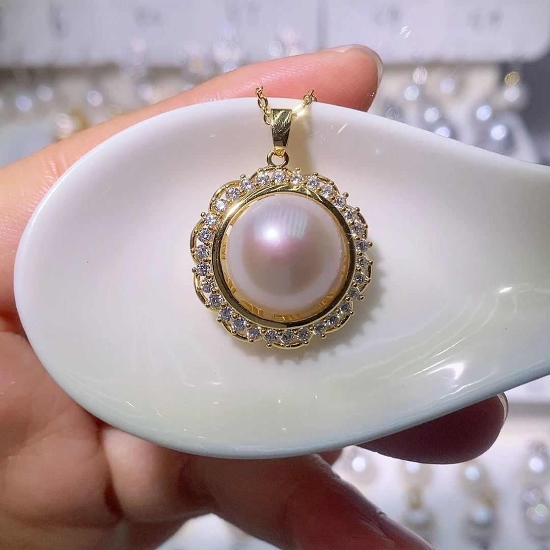 淡水珍珠吊坠(赠链)合金尺寸13/14毫米