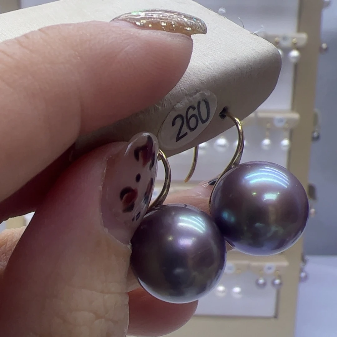 淡水珍珠耳饰18K金镶嵌