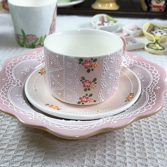 手绘陶瓷高温釉下彩陶瓷奶**