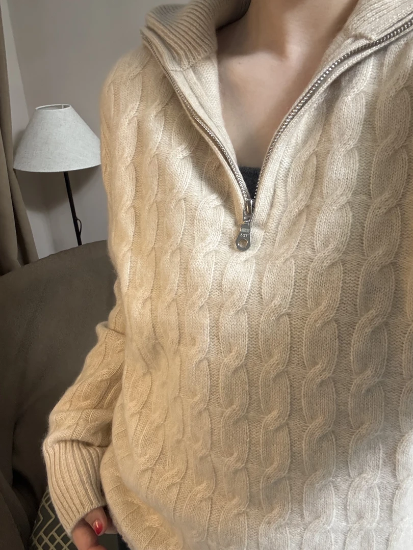 【特软麻花】100%纯山羊绒气质版羊绒衫