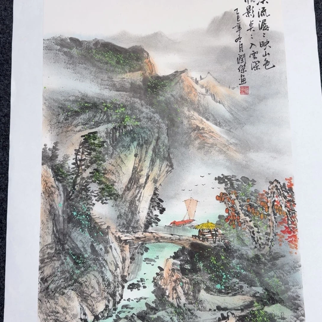 国画国画作品山水花鸟纯手绘