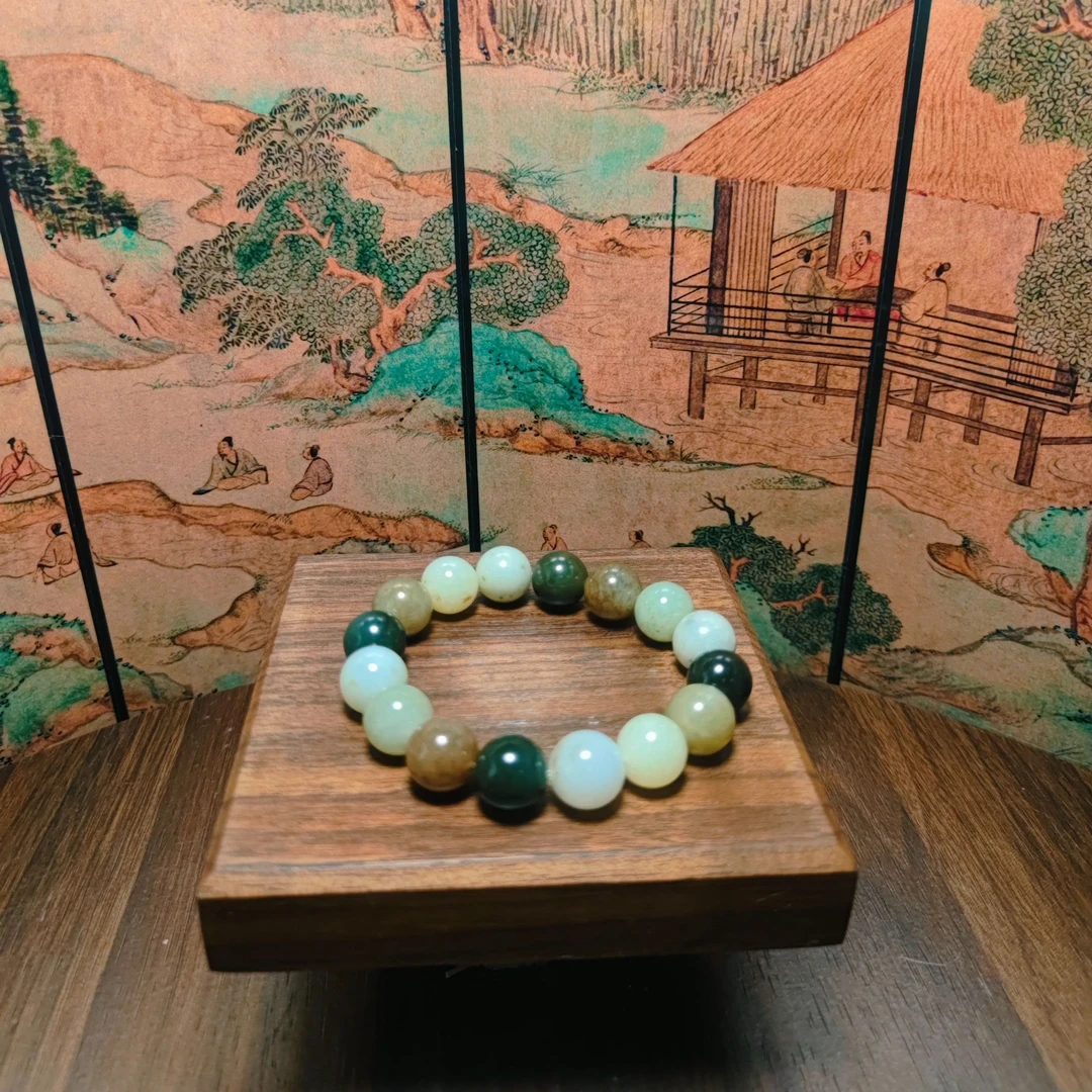 P和田玉多宝圆珠手串（卡12）1404