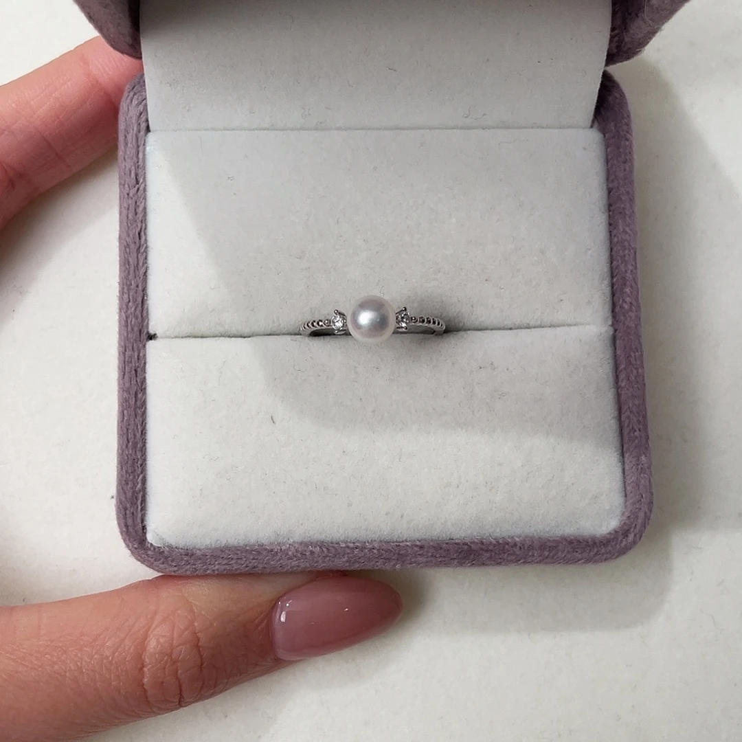 戒指银S925镶嵌海水珍珠