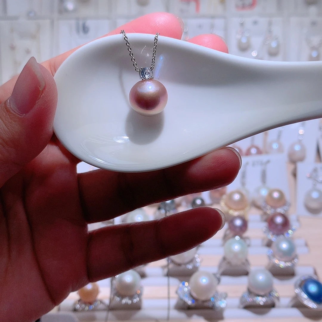 淡水珍珠吊坠(赠链)银S925镶嵌CC12.3mm