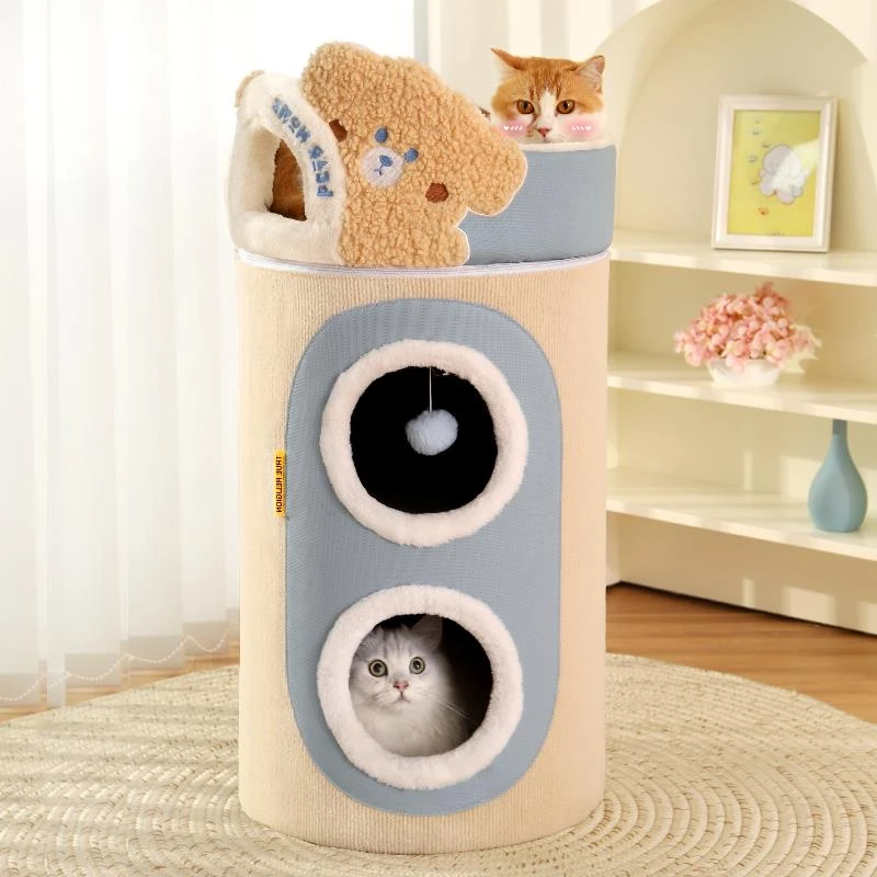 范哲萨猫爬架猫窝猫树一体多层猫咪树洞冬天双层猫抓板冬款猫屋冬
