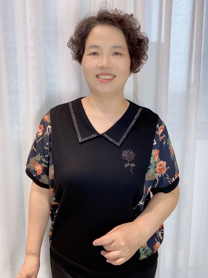 时尚气质薄款翻领休闲风中老年妈妈装夏季休闲宽松百搭洋气5828