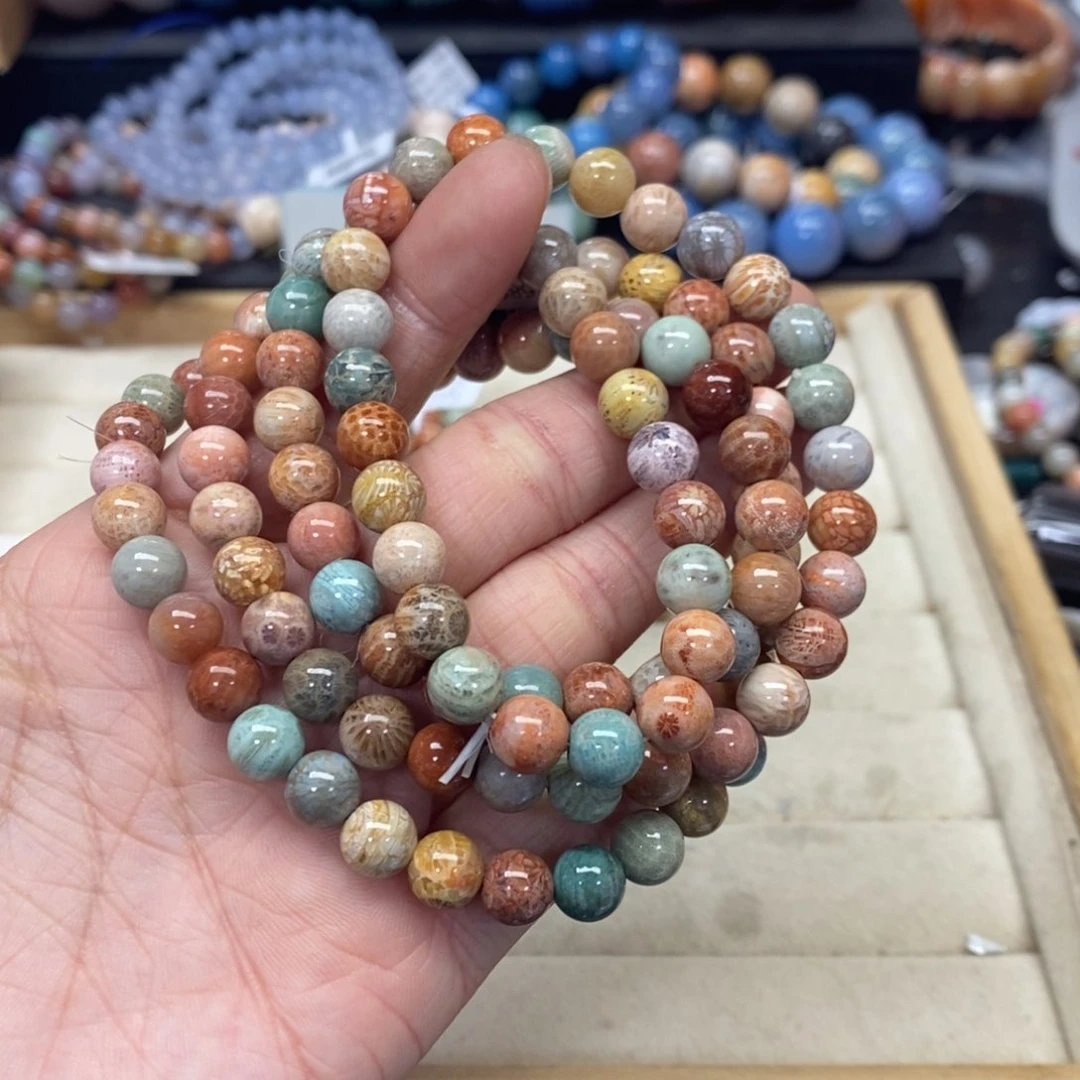 硅化珊瑚（珊瑚玉）手链未镶嵌256