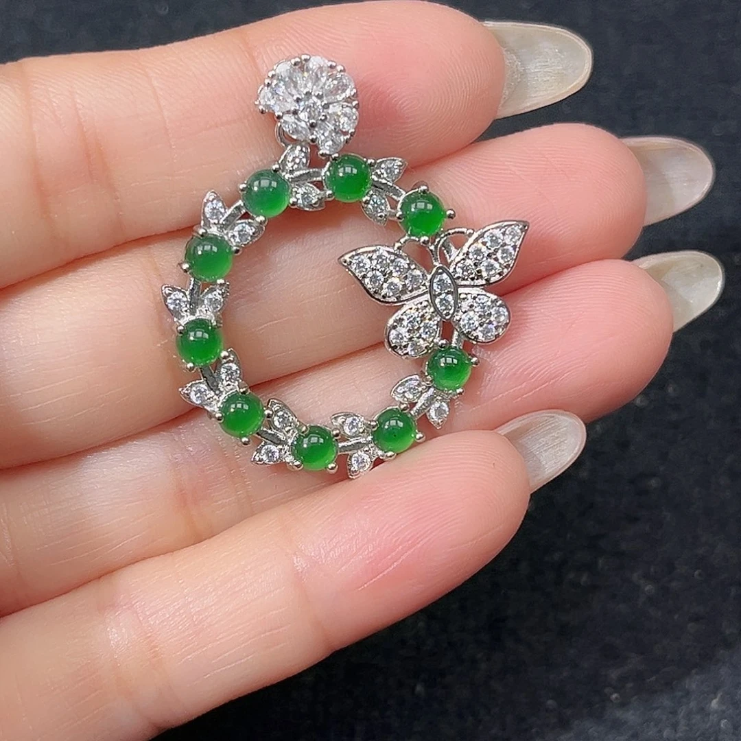 翡翠未镶嵌颈饰赠皮绳