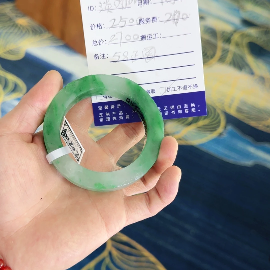 定制石英质玉淡*啡非洲翠手镯