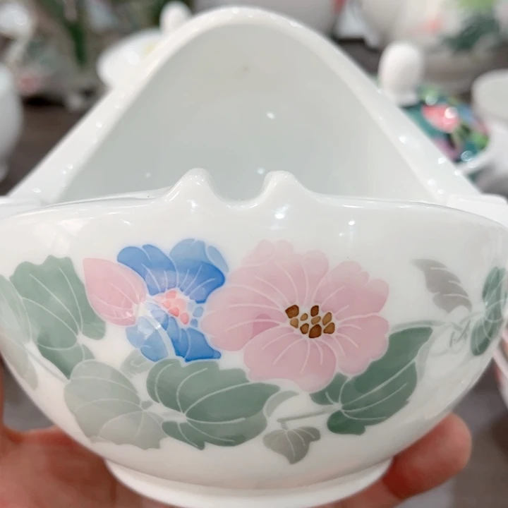 碟釉下五彩的瓷器和瓷器