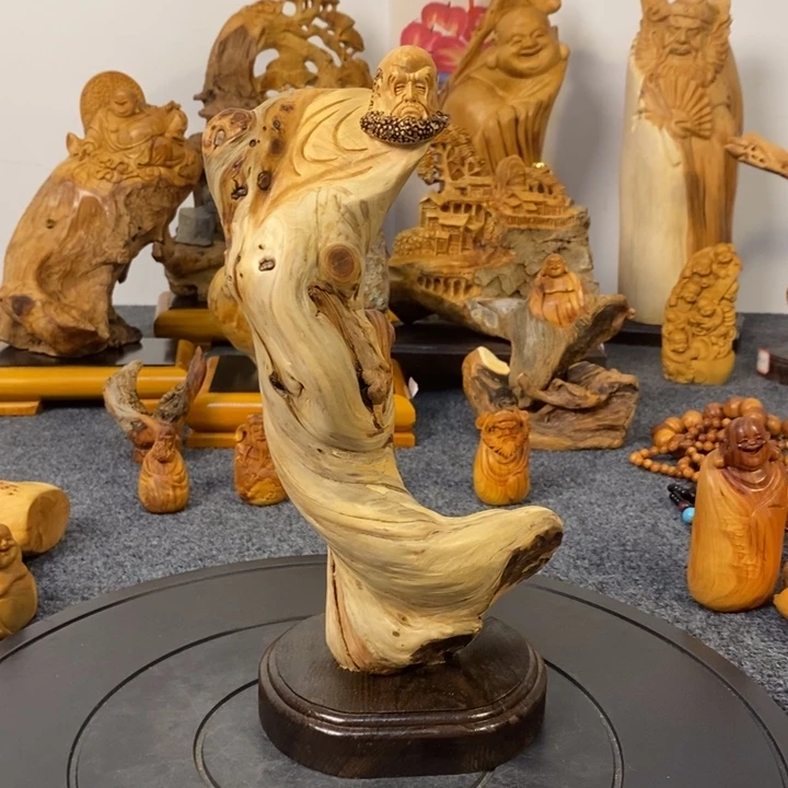 柏木（崖柏）崖柏达摩摆件根雕工艺品