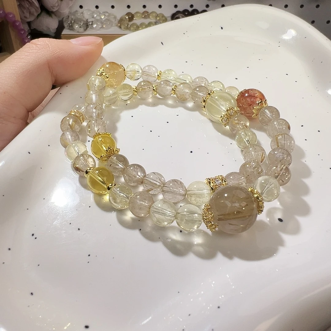 手串未镶嵌水晶金发晶关注福利