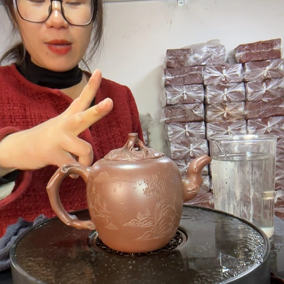 紫砂茶壶原矿紫砂泥480cc