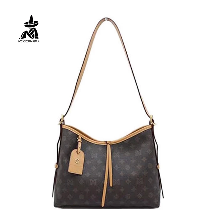 拉链暗袋印花拉链车缝线单肩包休闲腋下肩包单肩秋冬