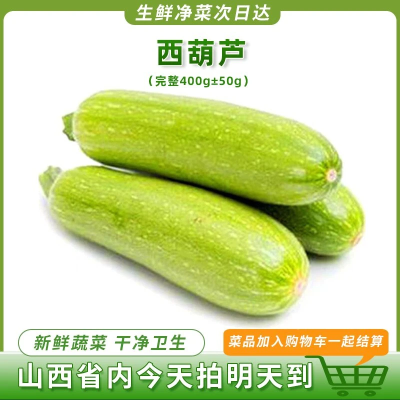 新鲜翠绿西葫芦蔬菜400g左右生鲜