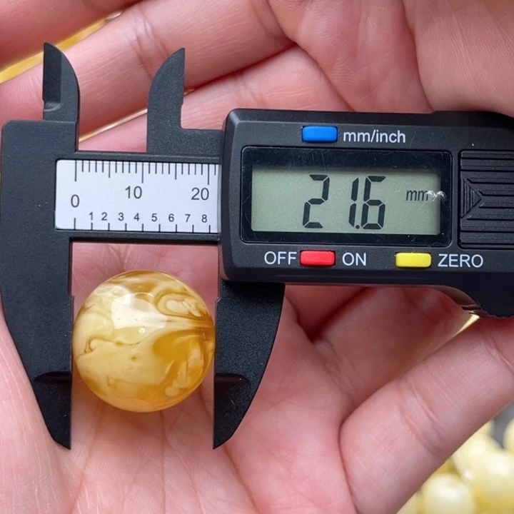 裸石琥珀未镶嵌蜜蜡圆珠梦拉丝妖花