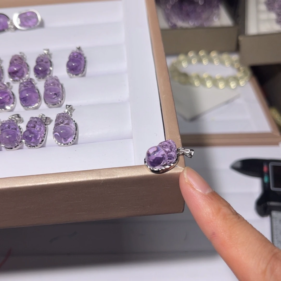 水晶手链未镶嵌紫水晶吊坠098