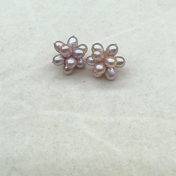 淡水珍珠耳饰银S925镶嵌