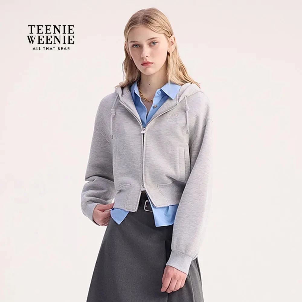 TeenieWeenie小熊女卫衣25休闲舒适时髦短款连帽外套TTMZ254902W