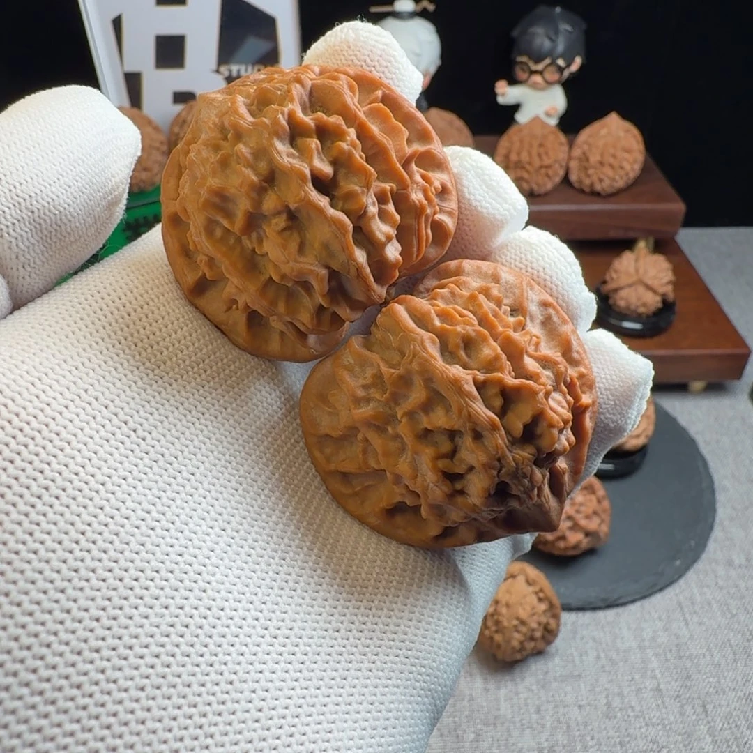 偏****文玩核桃把件野生骨赛龙42尺