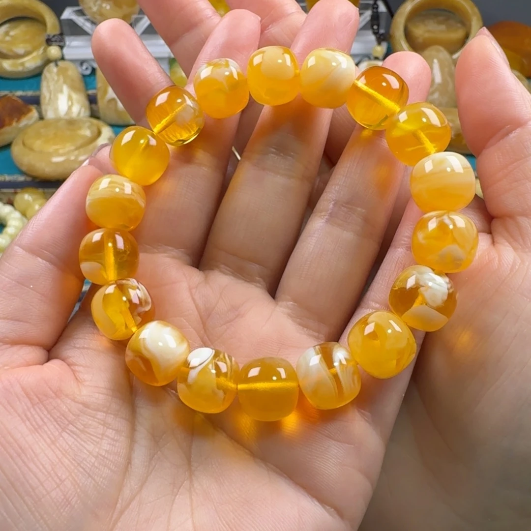 琥珀未镶嵌手链同料