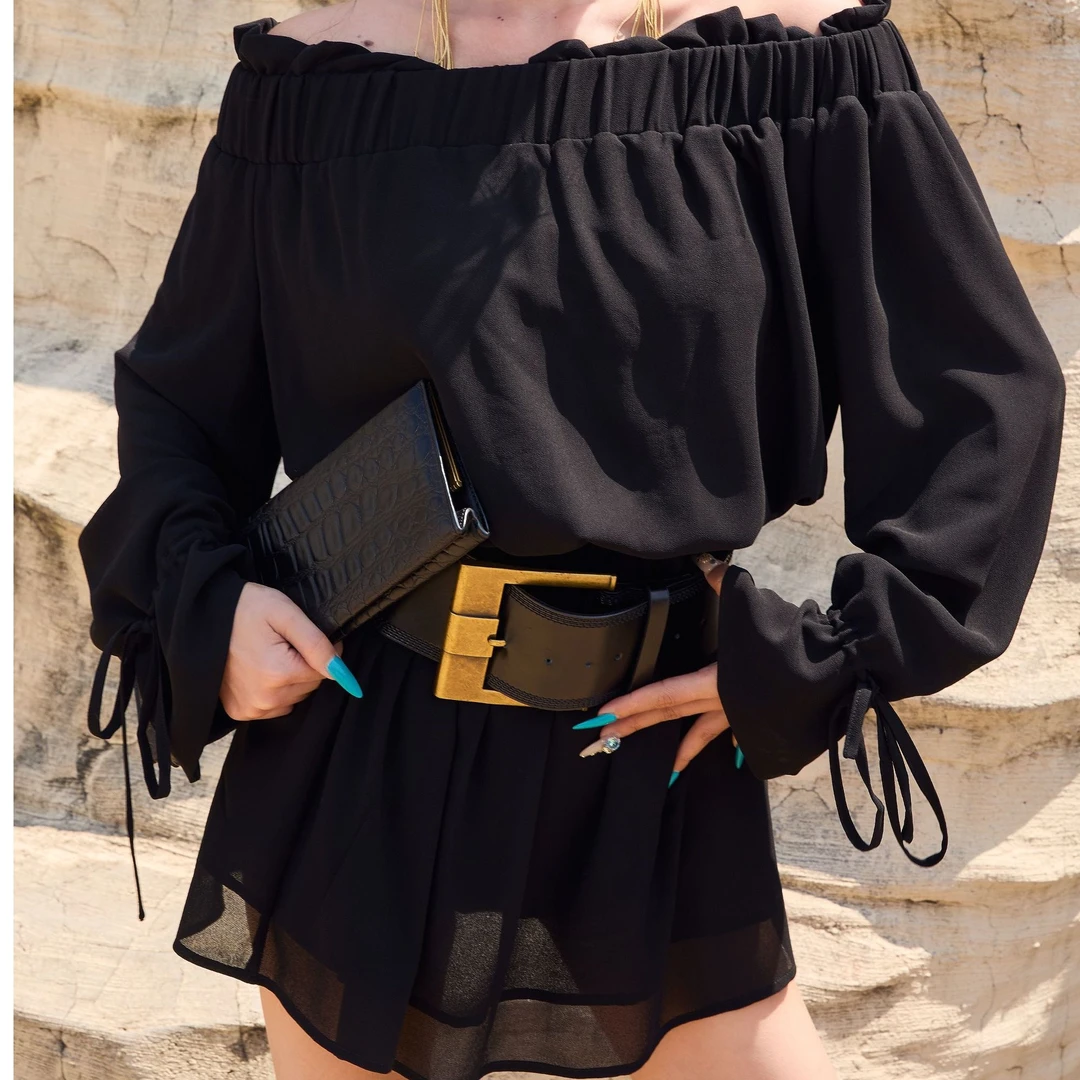 MIKIHLEO 2024秋冬“金扣宽腰带”设计感百搭时尚腰带（宽7.5））