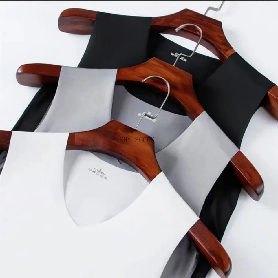 SHYSHOP男士夏季运动修身无痕无袖速干透气紧身打底衫背心 | 2023