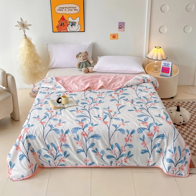 亲肤夏凉被空调被子被芯可机洗-风杏子