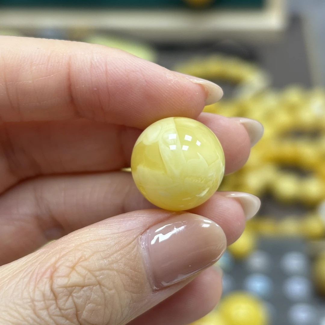 15.6mm· 小妖珠宝天然原矿琥珀蜜蜡