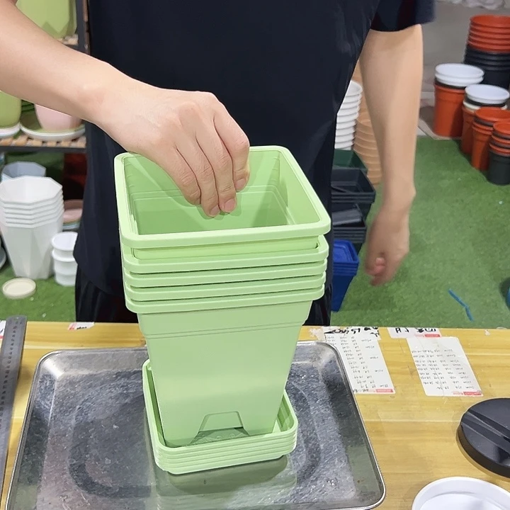 正品方盆口16高18果绿带托5只