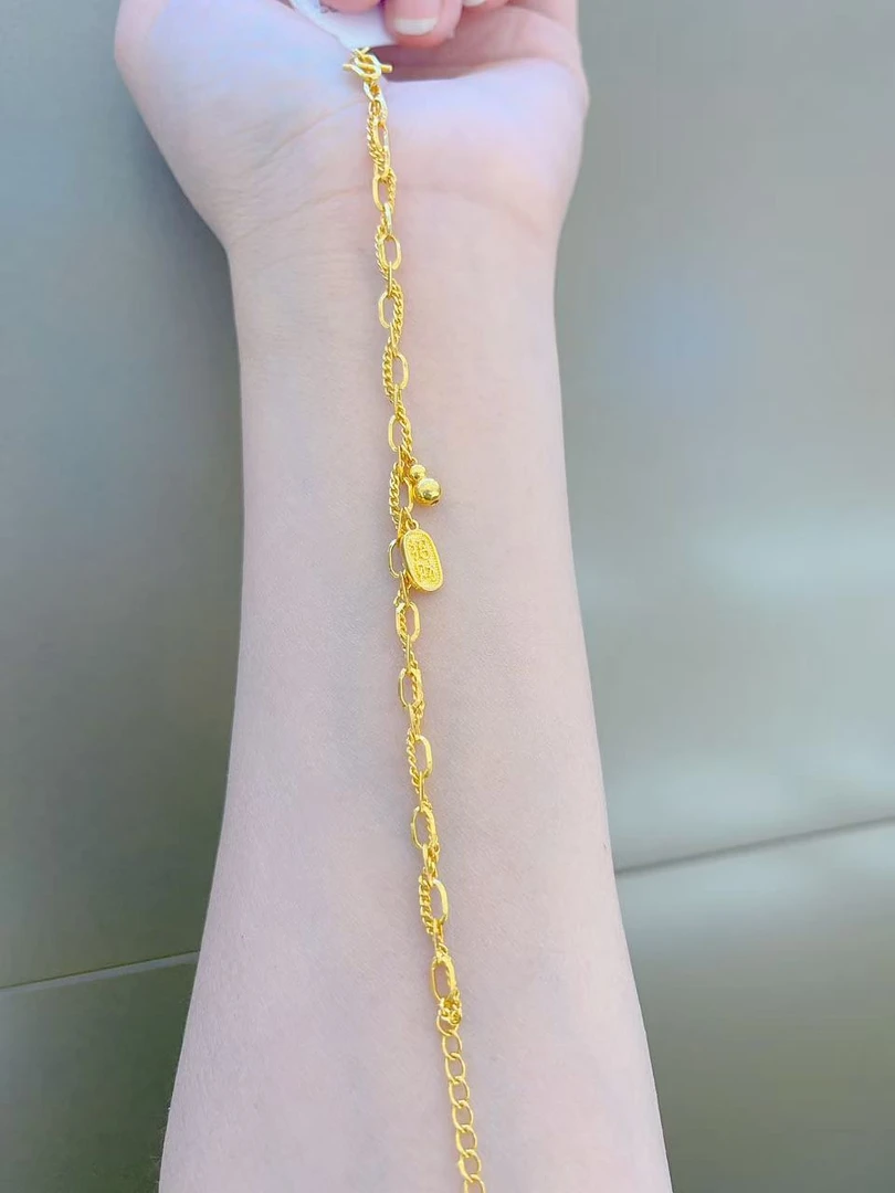 足金999招财葫芦卡链黄金手链5G手链精致百搭黄金首饰黄金手链