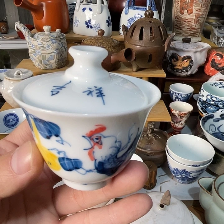 瓷片小盖碗好看的不错的