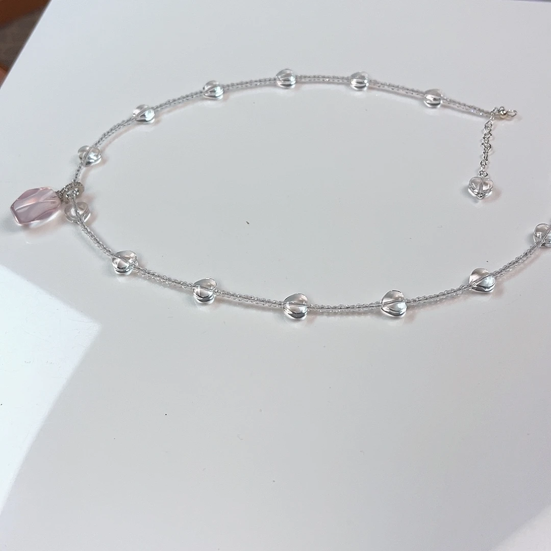 吊坠(赠链)水晶未镶嵌项链粉水一套