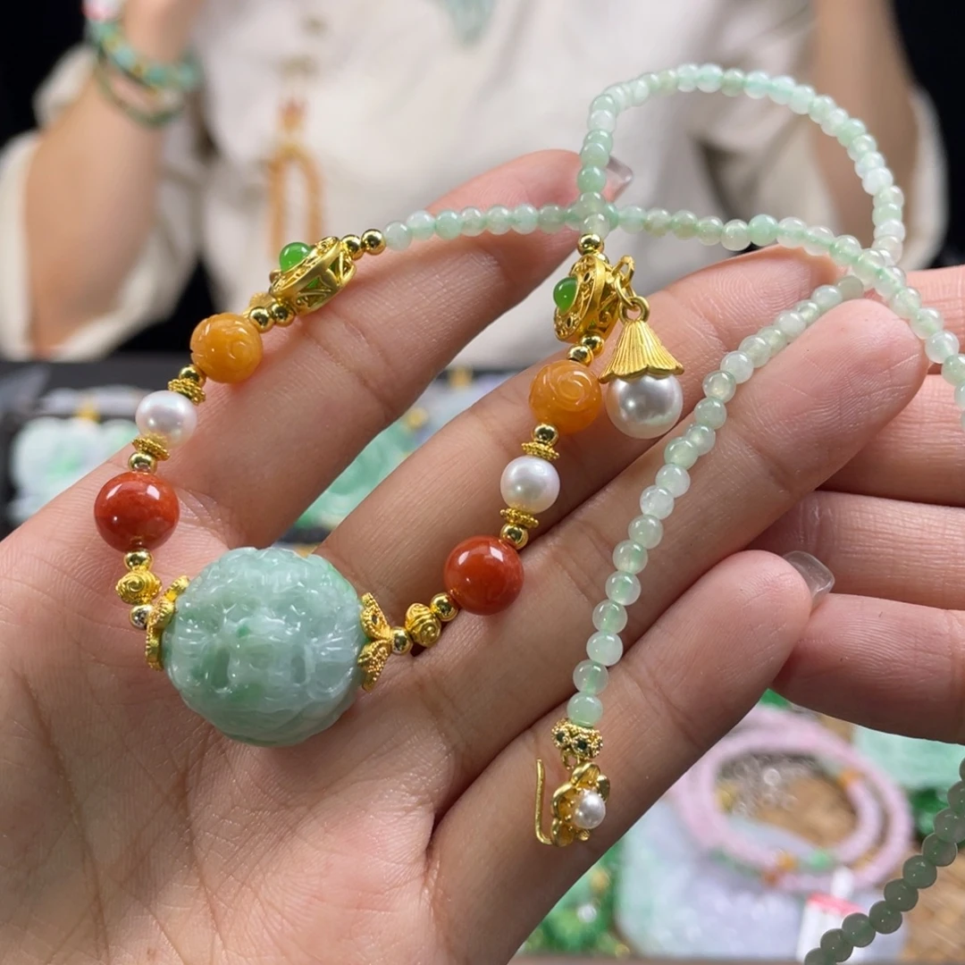 颈饰未镶嵌翡翠代编织