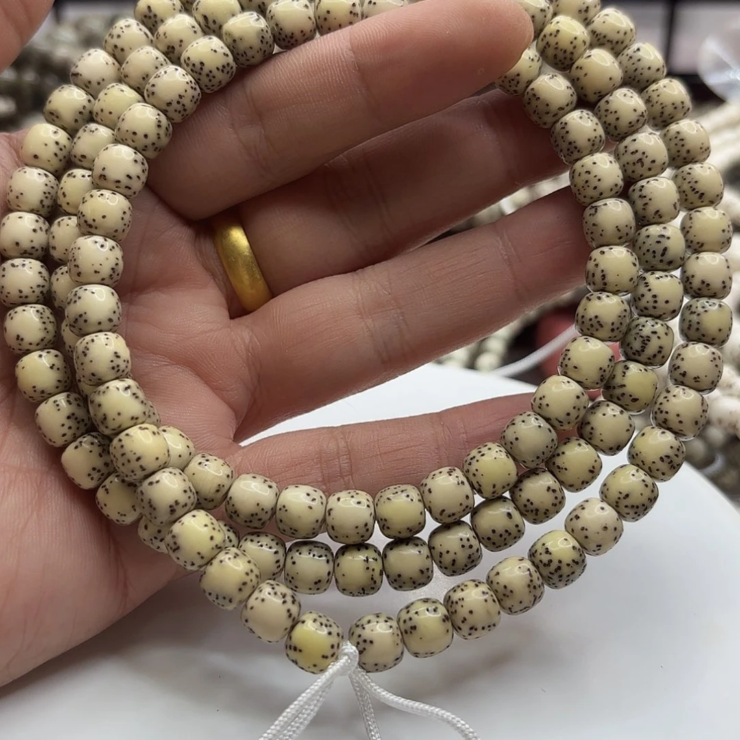 星月菩提手串87河豚骨瓷糯黄大留白